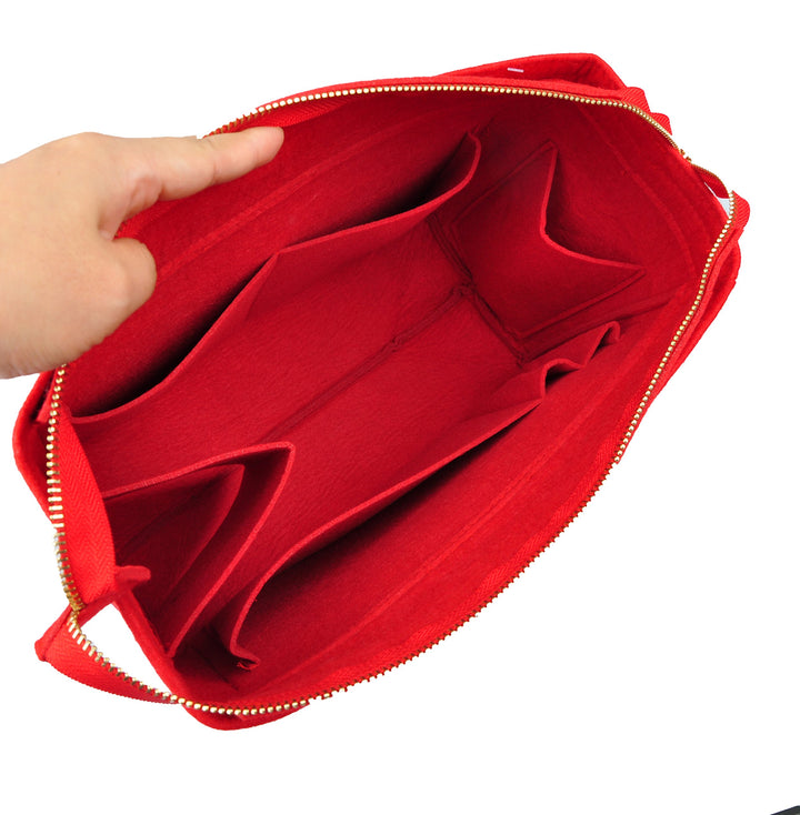 Felt Zipper Handbag Tote Purse Duffel Backpack Organizer Insert Red Large