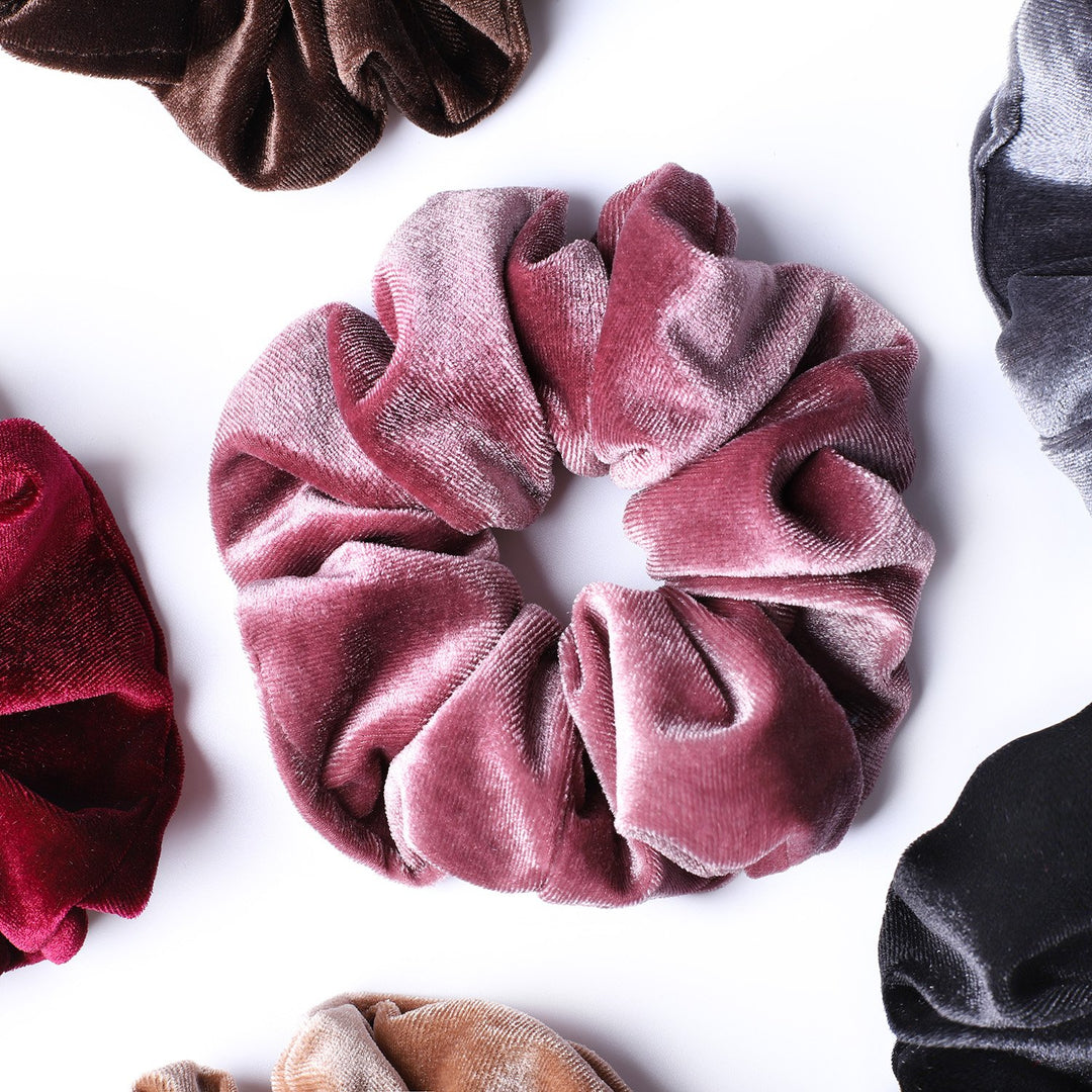 6 Big Hair Scrunchies Velvet Elastics Large Hair Bobble Scrunchy Hair Bands Women Soft Hair Ties, 6 Colors
