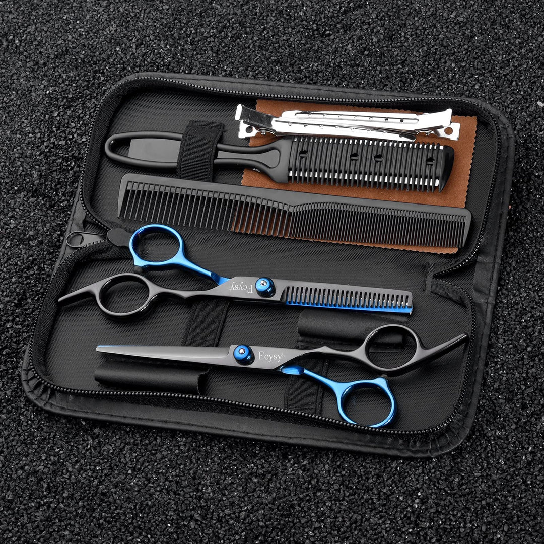 Hair Scissors Thinning Shears Set, Professional Hair Cutting Scissor Kit Hair Shears Texturizing Shears Set, Barber Scissors Kit with Hairdresser Scissors Haircut Shears Hair Layering Scissors