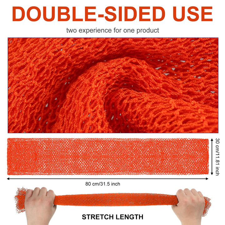 African Long Bathing Net Sponge Long Net Shower Body Scrubber Back Scrubber Skin Smoother Net Bathing Sponge for Daily Use or Stocking Stuffer (Orange)