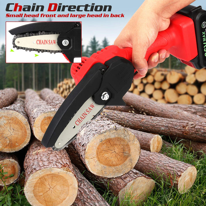 Mini Chainsaw Cordless Power Electric-Chain-Saws - 4 In