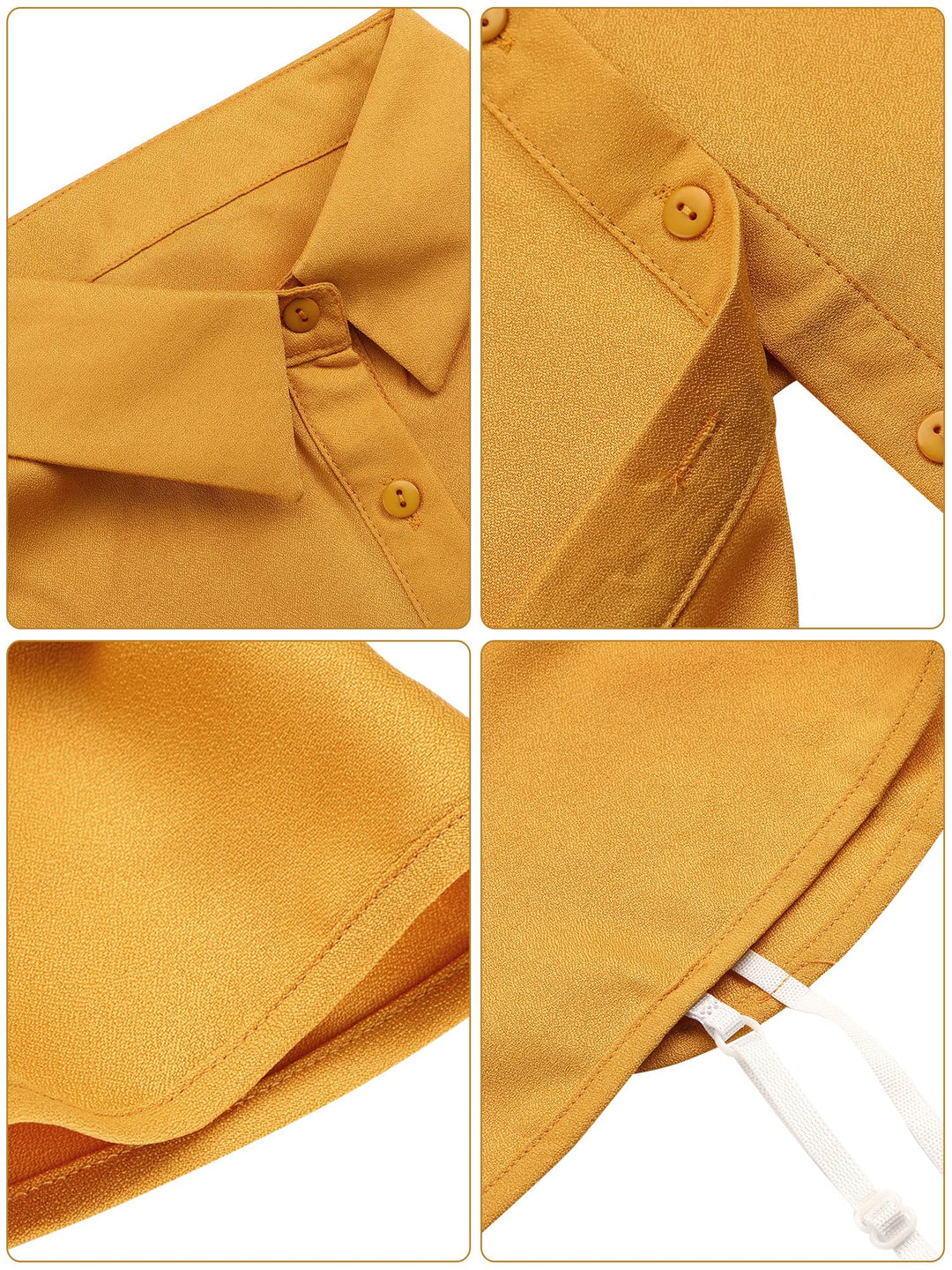 Syhood Fake Collar Detachable Dickey Collar Half Shirts Round Collar Blouse False Collar Top for Women Outfits(4 Pcs,White, Black, Wine Red, Yellow)