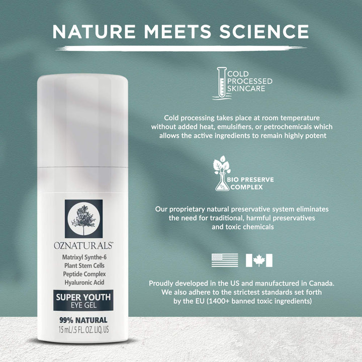 OZNATURALS Anti Aging Eye Gel With Hyaluronic Acid - Dark Circles Under Eye Treatment for Women - Best Eye Cream Products For Puffy Eyes &amp; Wrinkles