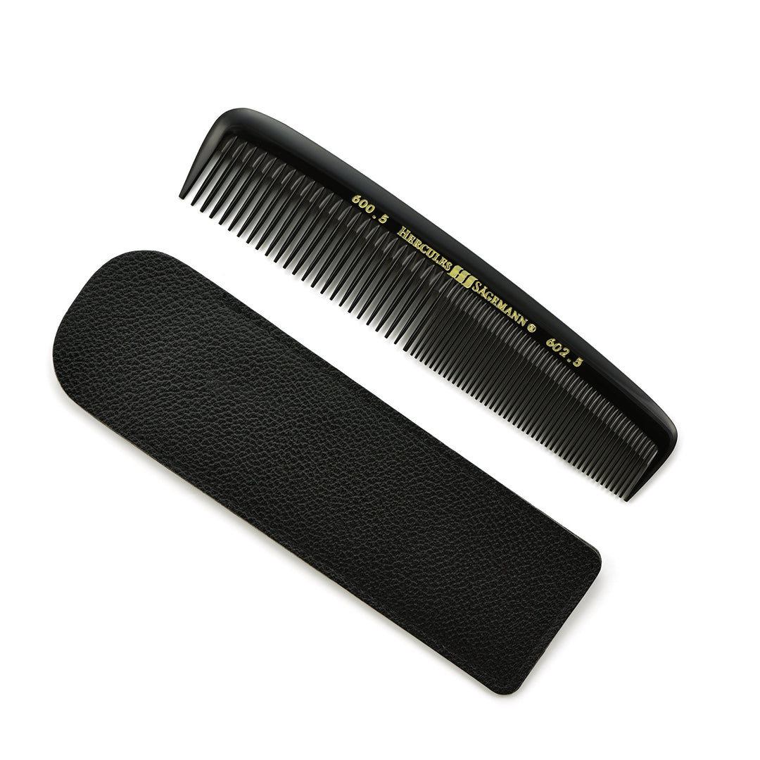 Hercules Sagemann Gents Hair Comb In Leather Pouch Seam