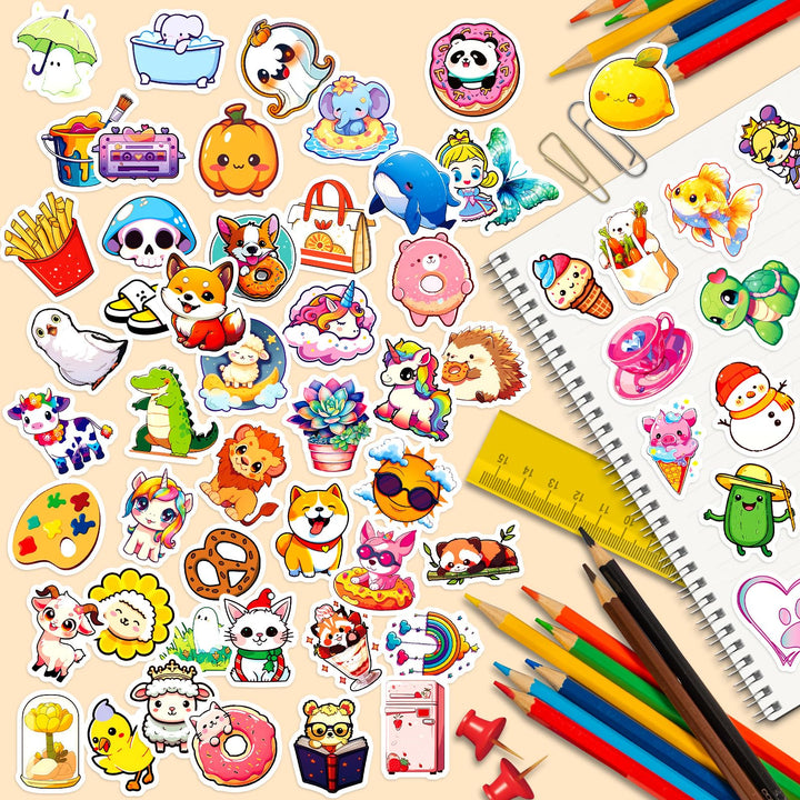 600Pcs Mini Stickers, Phone Case Stickers Waterproof Small Sticker Packs for Laptop, Water Bottle, Cup, Notebook, Vinyl Decals for Kids, Teens, Adults