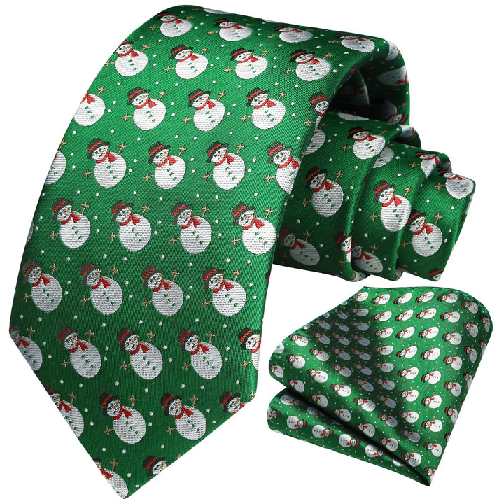 Navy Blue Tree Christmas Ties for Men Holiday Festival 