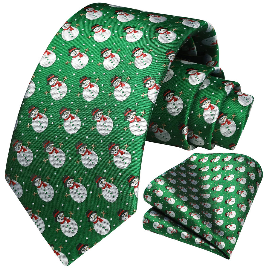 Navy Blue Tree Christmas Ties for Men Holiday Festival 