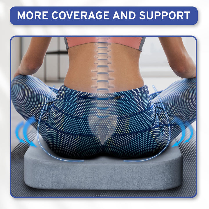 Seat Cushion Extra Large - Firm Memory Foam Chair Pad for Recliner, Office Chair, Driving Car, Floor Seating, Patio Furniture, Wheelchair, Bariatric Overweight Users 19”x17”x3”