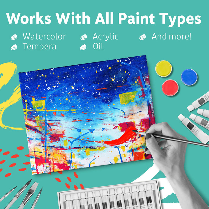 Canvases for Painting - Pack of 12, 6 x 6 Inch Blank White Canvas Boards - 100% Cotton Art Panels for Oil, Acrylic &amp; Watercolor Paint