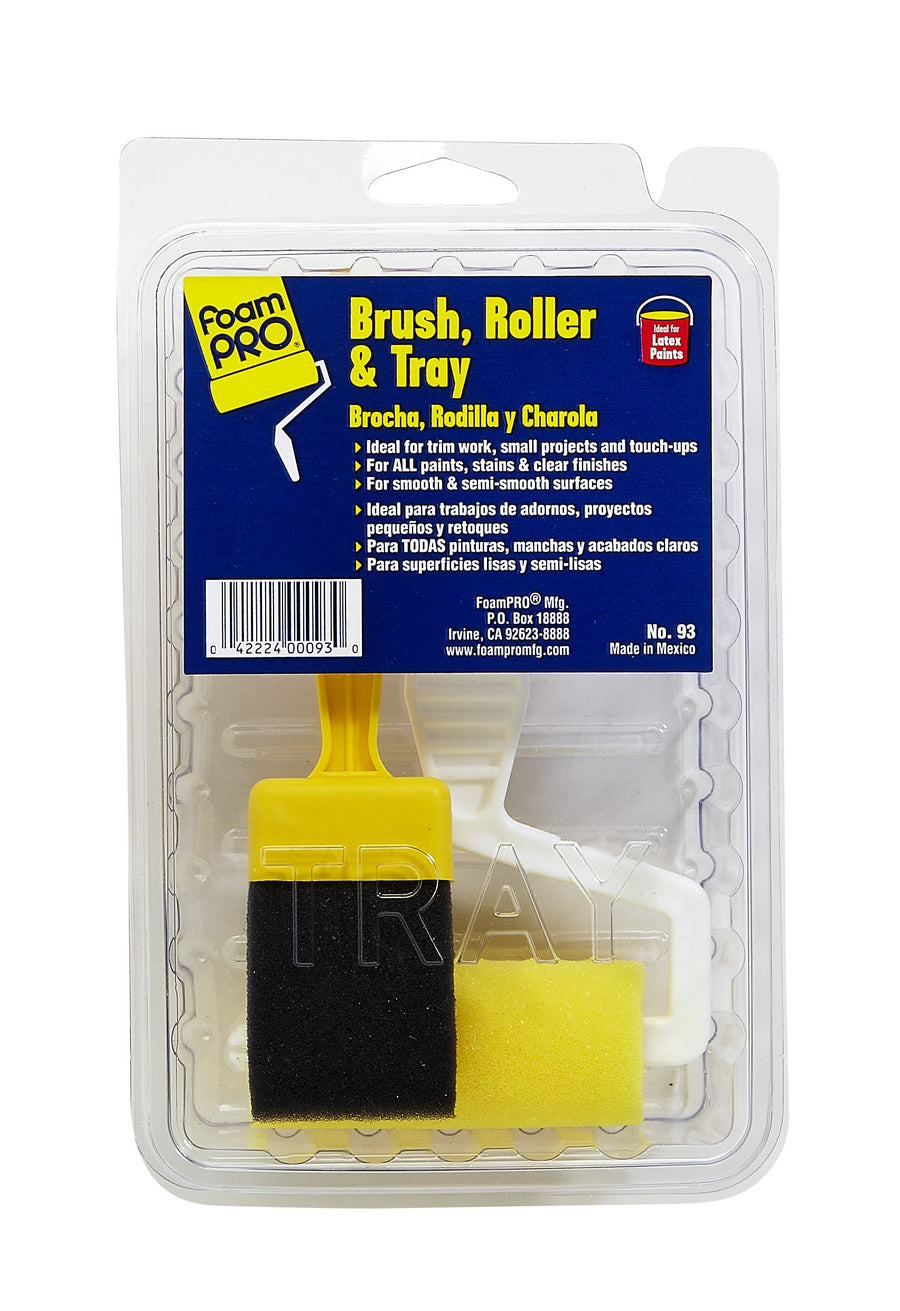 FoamPRO 93 Brush & Trim Roller with Tray, 3