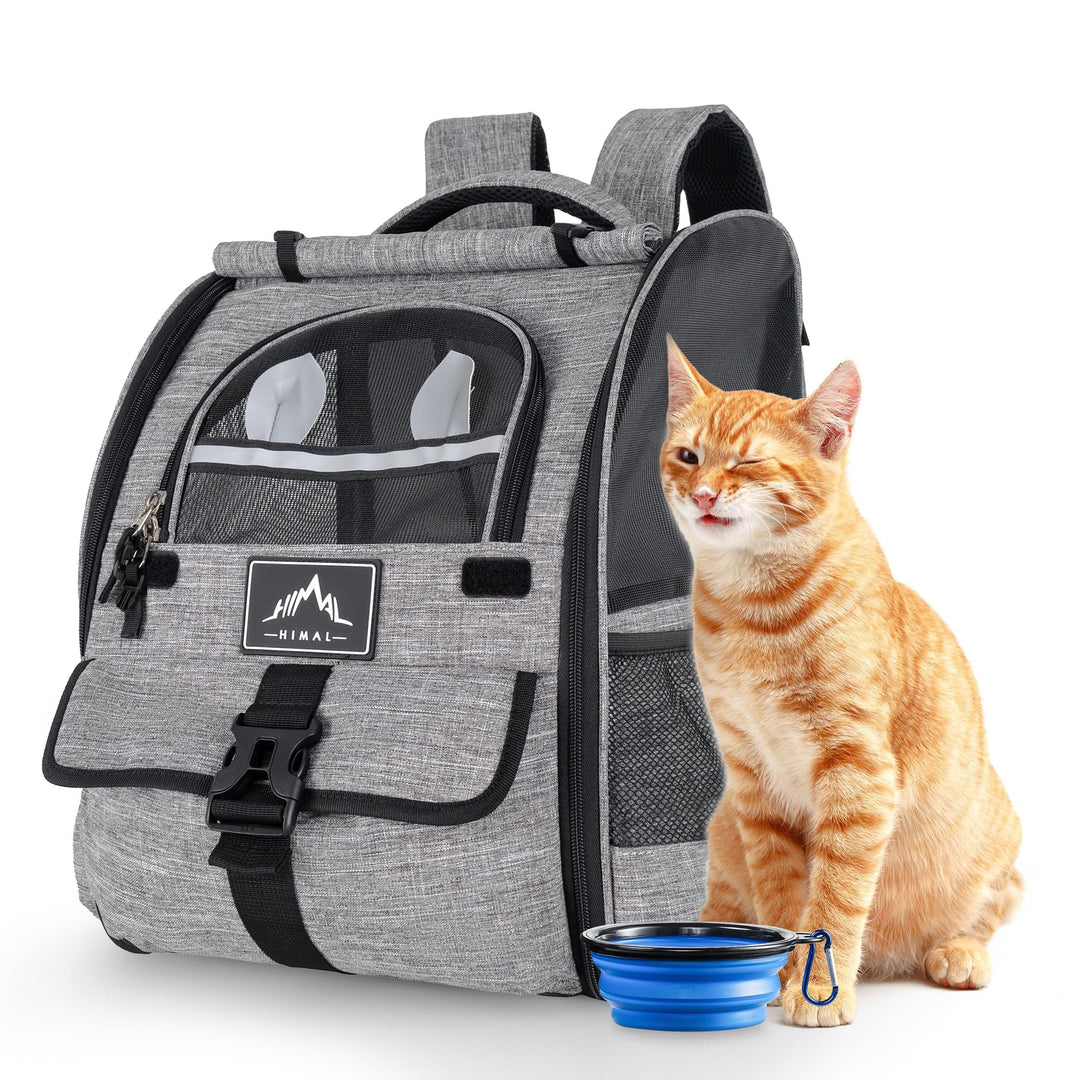 Pet Carrier Backpack for Dogs and Cats,Puppies,Ventilated Design Breathable Dog Carrier Backpack,Cat Bag for Hiking Travel Camping Outdoor Use,Gray