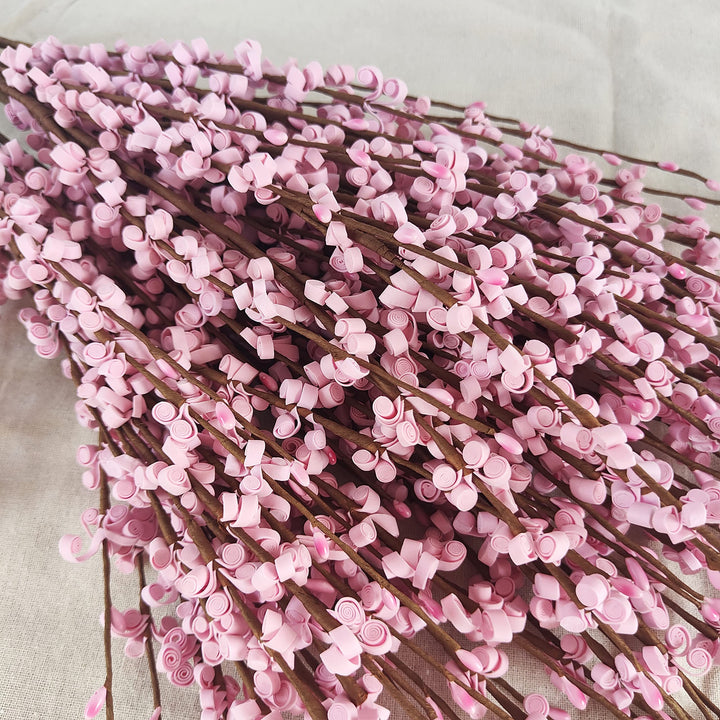 10 Pieces 29.5 Long of Artificial Flowers Faux Jasmine Fake Flower Pussy Willow Branches Stems for Vase Wedding Home Office Party Hotel Restaurant Decoration (Pink)