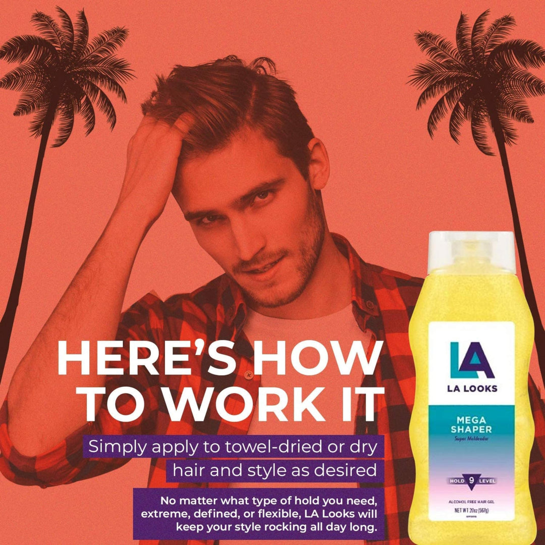 La Looks Gel #9 Mega Mega 20oz (Yellow) (3 Pack)