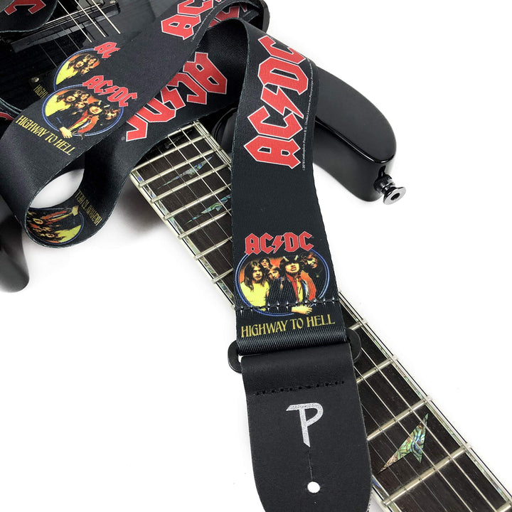 P Perri&#39;s Leathers Ltd. guitar strap, Black, red, 2 x 39 x 58 (LPCP-8014)
