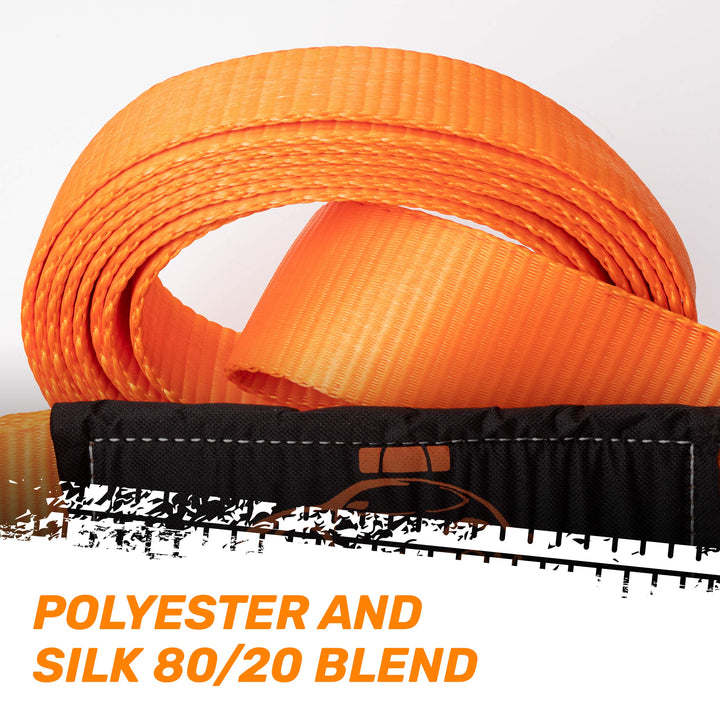 Tow Strap | 3 x 20 ft. Off Road Recovery Rope | 30,180 lb Break Strength Capacity | Heavy Duty Winch Strap with Triple Reinforced End Loops | Essential Recovery Kit for Getting Unstuck