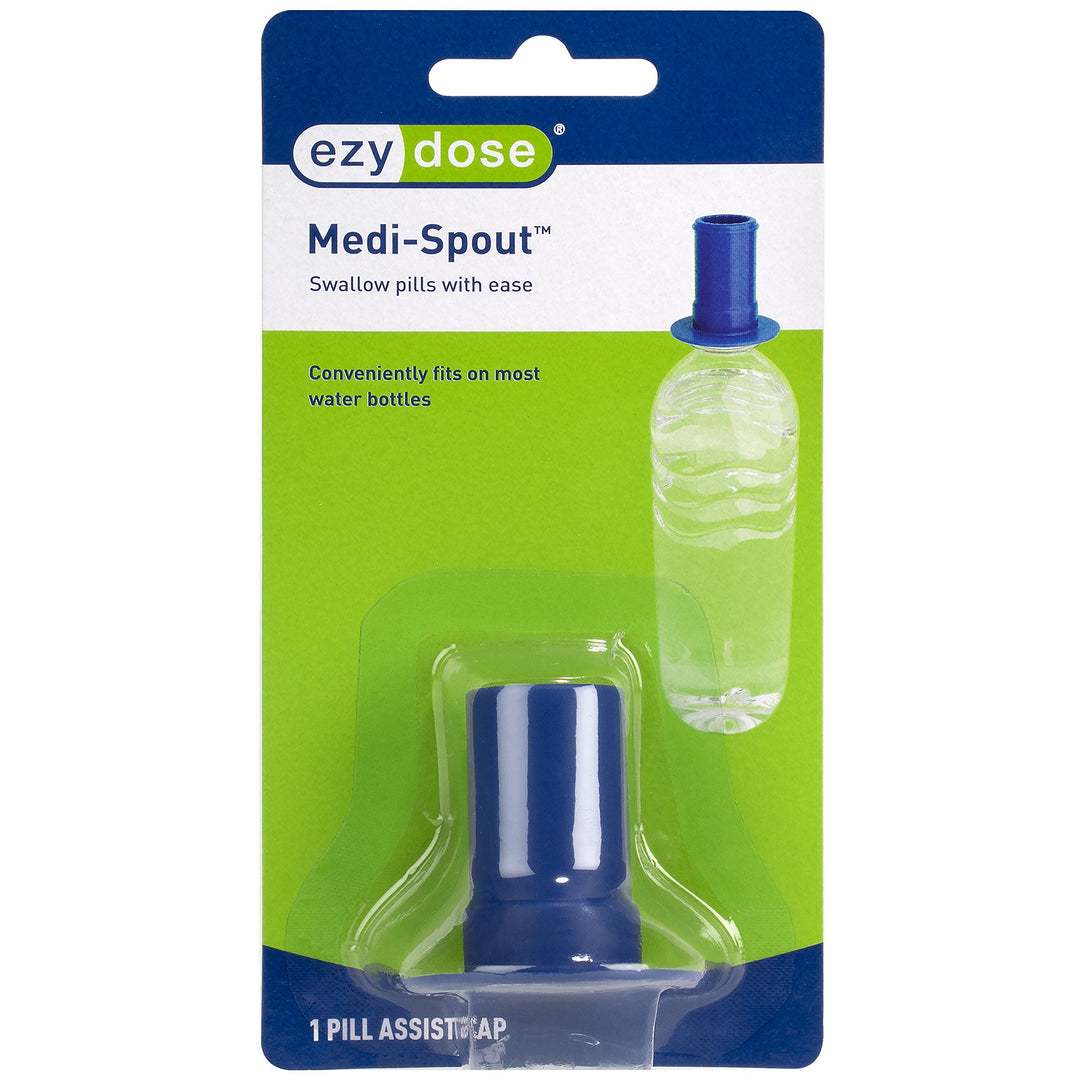 Ezy Dose Medi-Spout Pill Assist Water Bottle Cap Makes Swallowing Pills Easy