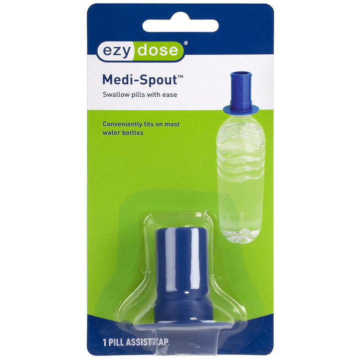 Ezy Dose Medi-Spout Pill Assist Water Bottle Cap Makes Swallowing Pills Easy