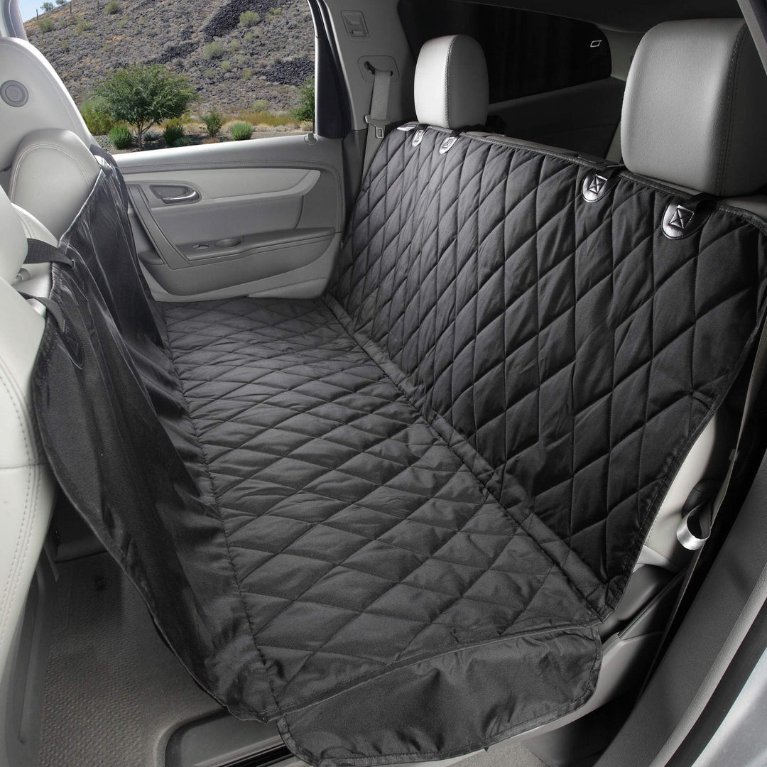 Dog Backseat Cover with Hammock for Cars, SUVs, and Trucks – Waterproof Layers, Nonslip Seat Protector, Durable Nylon Clips, K9 Shield with Heavy Duty Thread, (Regular, Black)