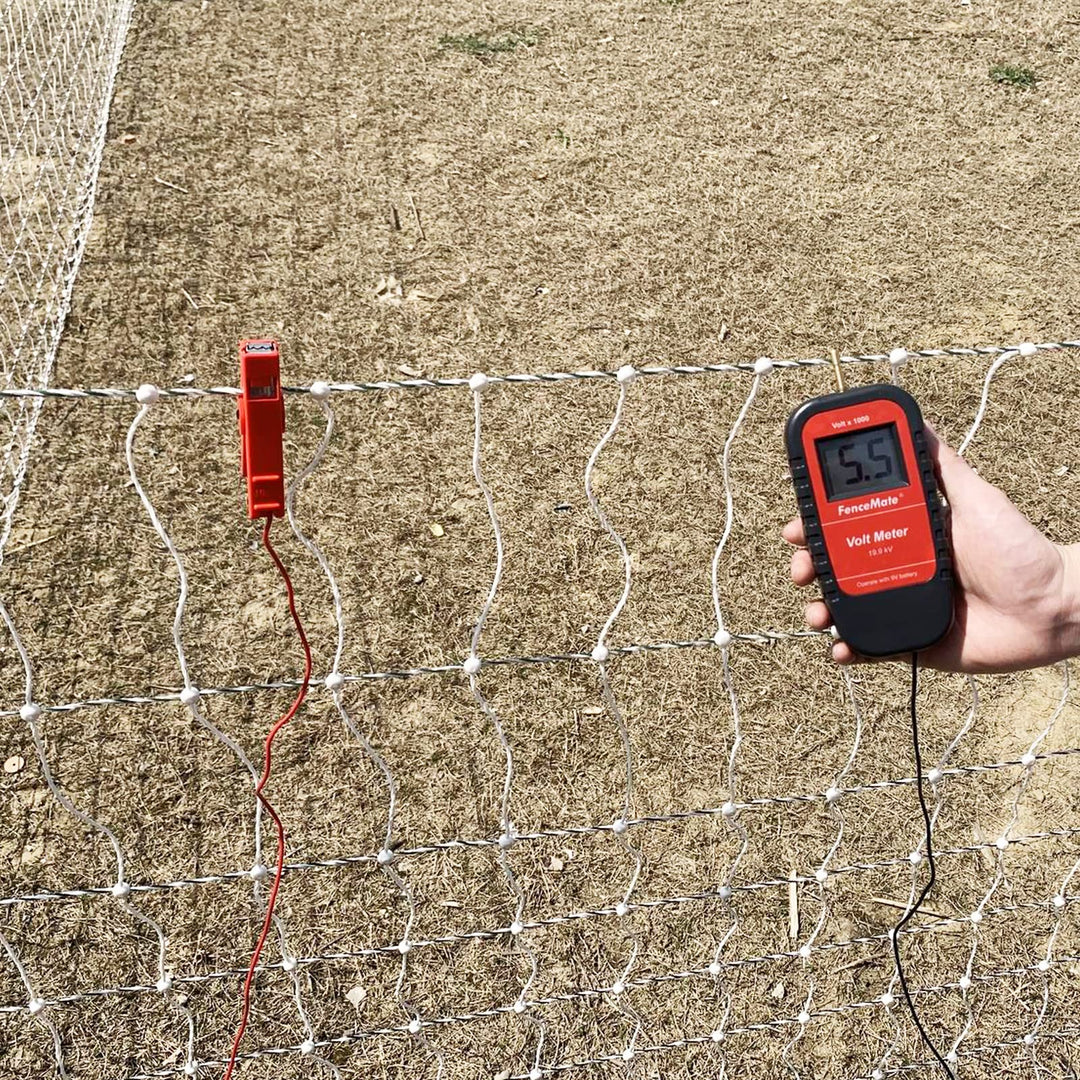 Digital Volt Meter for Electric Fence, Range up to 19,900 V (19.9 kV), Fence Voltage Tester with Large LCD Display, Automatic On/Off, Grounding &amp; 9V Battery Included