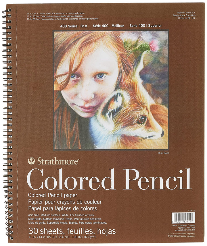 Colored Pencil Spiral Paper Pad 11X14-30 Sheets -62477110, White