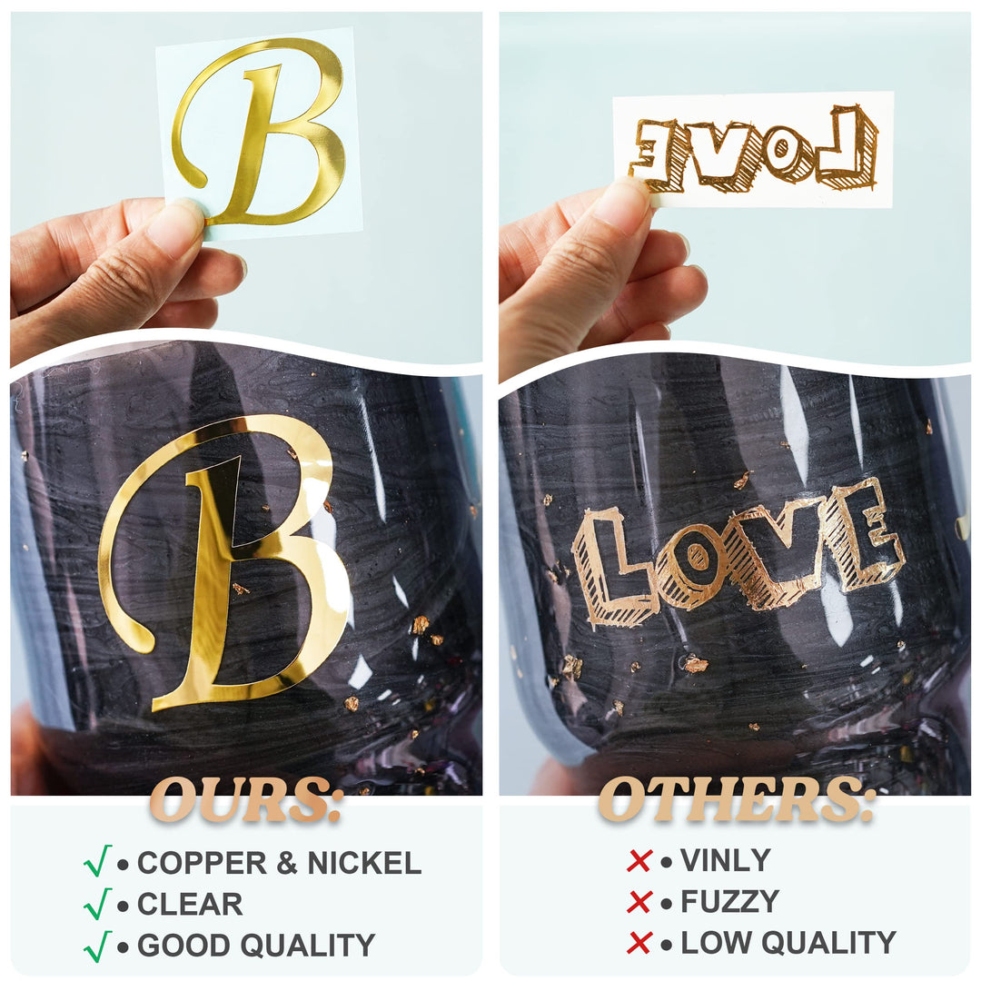LET&#39;S RESIN Letter Stickers,8Pcs Large Gold Foil Alphabet Stickers(A), Vinyl Resin Letter Stickers for Water Bottles, Coaster Resin Molds, Cards Decoration