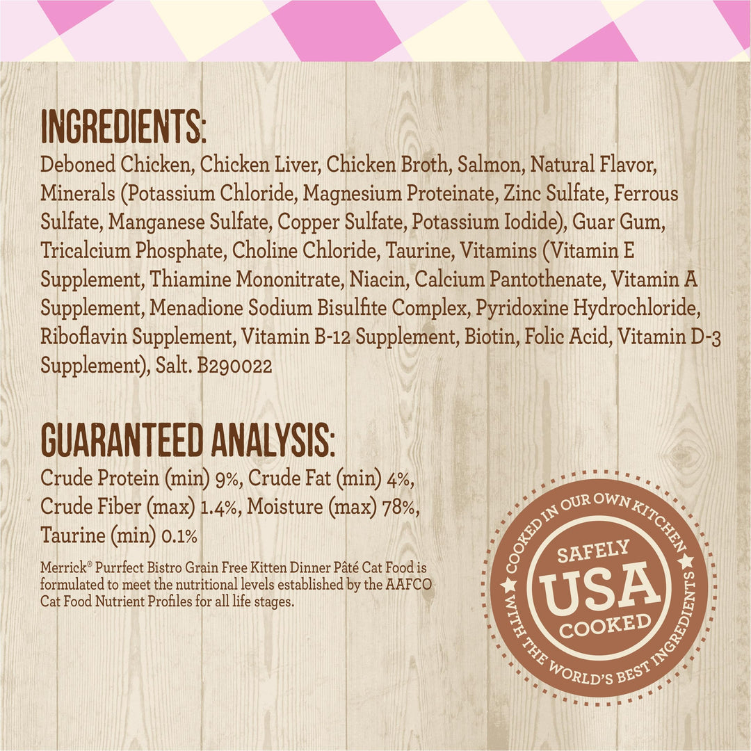 Purrfect Bistro Grain Free Premium Soft Canned Pate Chicken Wet Cat Food, Kitten Dinner Recipe - 5.5 OZ Can (Pack of 24)