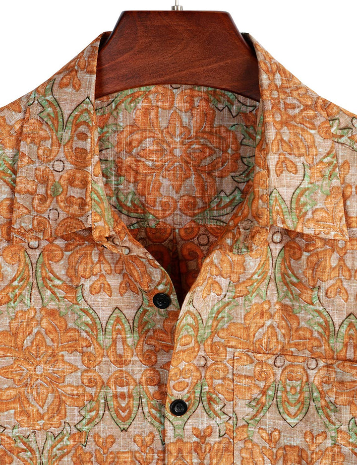VATPAVE Mens Front Pocket Hawaiian Shirts Casual Floral