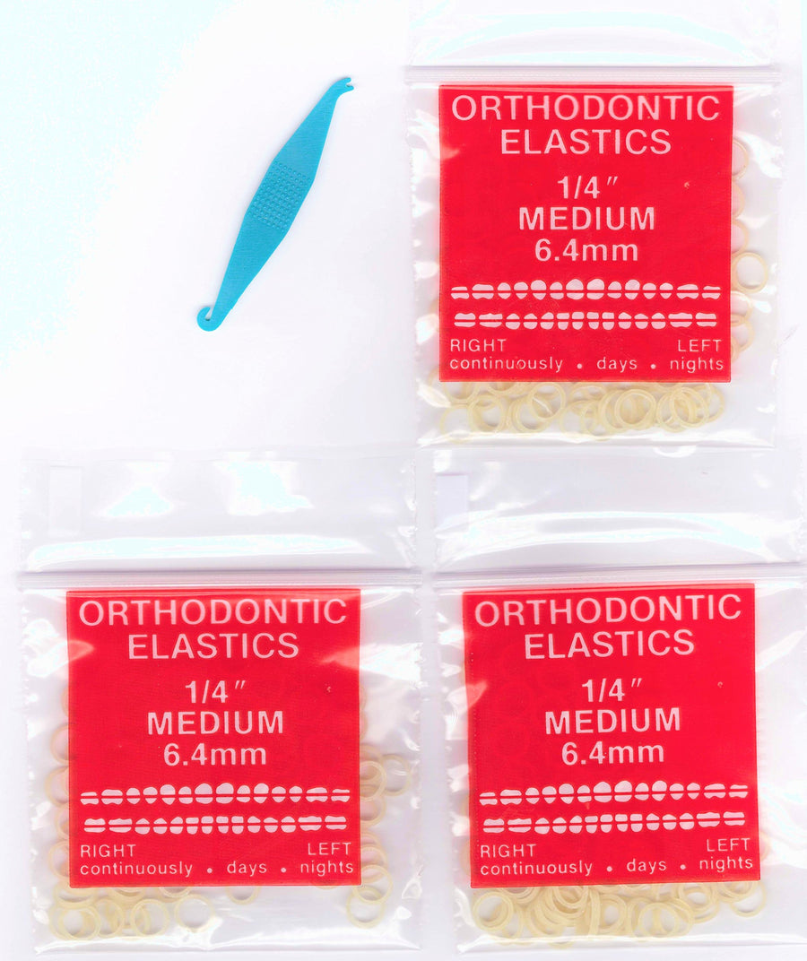 1/4 inch Orthodontic Elastic Rubber Bands 300 Pack Natu