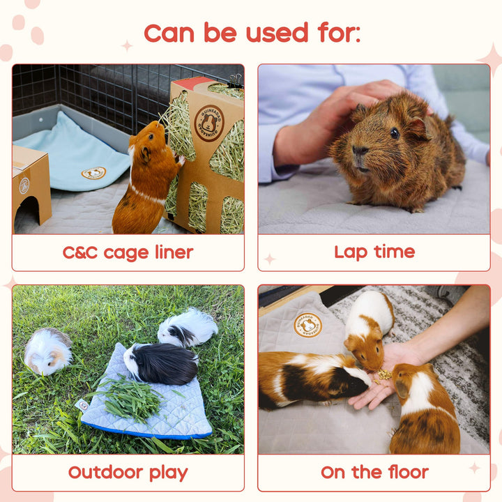 GuineaDad Original Liner - Blue Fleece Guinea Pig Bedding - Reusable Guinea Pig Cage Liner - Extra Absorbent with Waterproof Bottom and Burrowing Pocket - Small Pet Supplies - Midwest