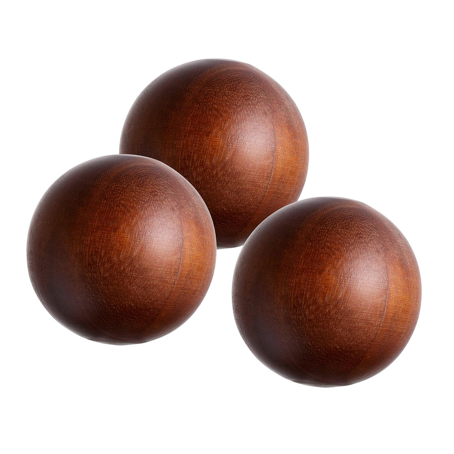3PCs Set 4 Diameter Natural Round Wood Hardwood Painted Balls for Christmas Decorative Bowls - Farmhouse Home Orbs/Balls/Sphere Decanter Stopper Ball