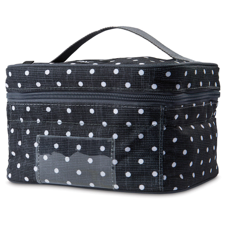 Freezable Bottle Cooler for Breastmilk and Formula, Polka Dots, Built with EcoFreeze Technology, Collapsible, Reusable, Zip Closure and Top Handle, Fits up to four, 5 oz Bottles