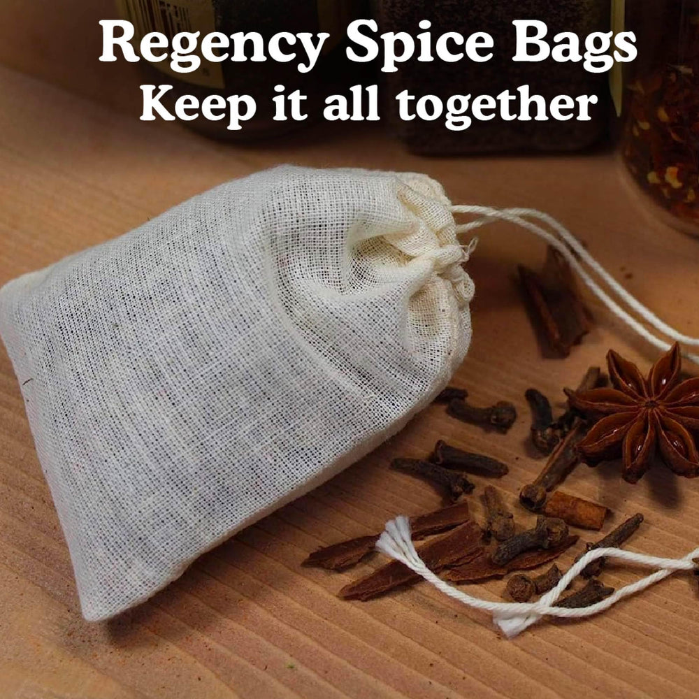 100% Cotton All-Natural Drawstring Bag, Pouches for Enclosing Bulk Spices, Tea, Potpourri, Jewelry, Crafting, Wedding Favors, 3 x 4, Pack of 4