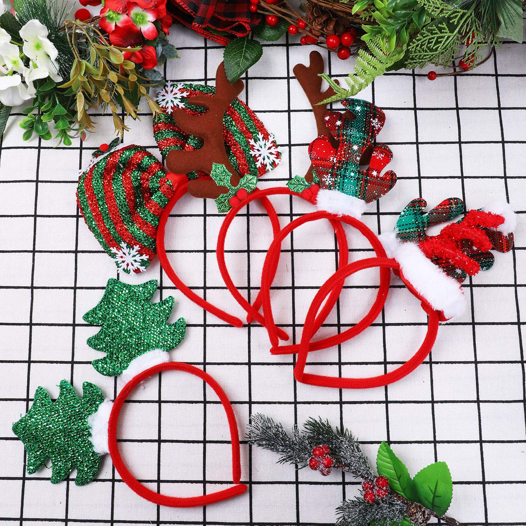 9 Pieces Christmas Headbands Xmas Glasses Frames Christmas Costume Headwear Accessory for Christmas Party Favor