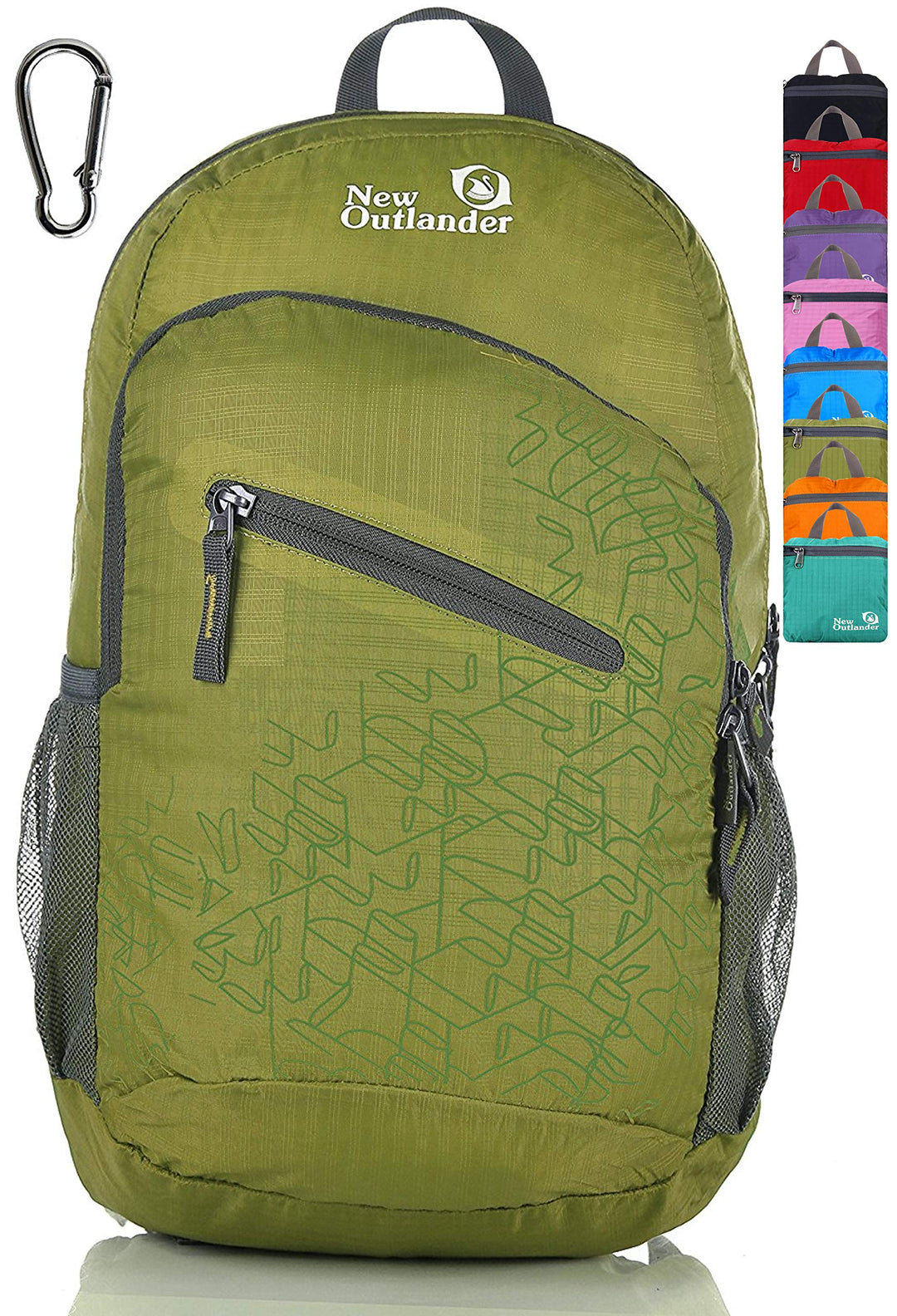 Packable Handy Lightweight Travel Hiking Backpack Daypack-Green-L
