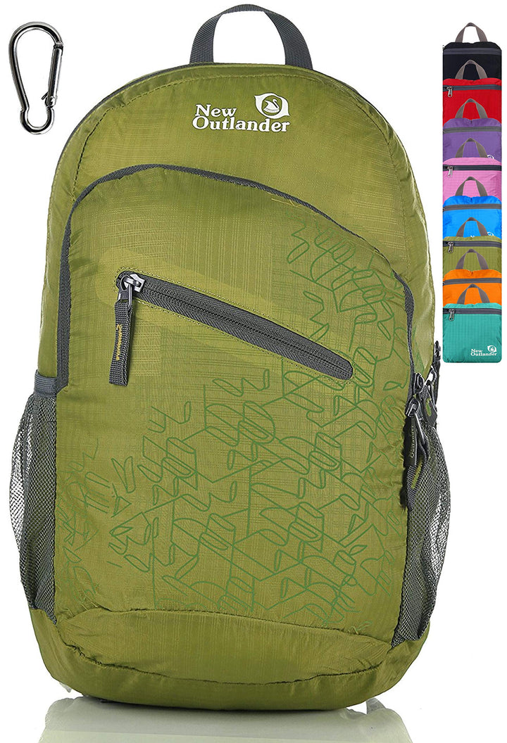 Packable Handy Lightweight Travel Hiking Backpack Daypack-Green-L