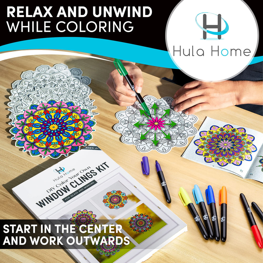 Hula Home Stained Glass Mandala Art Kit - Animal DIY Wi