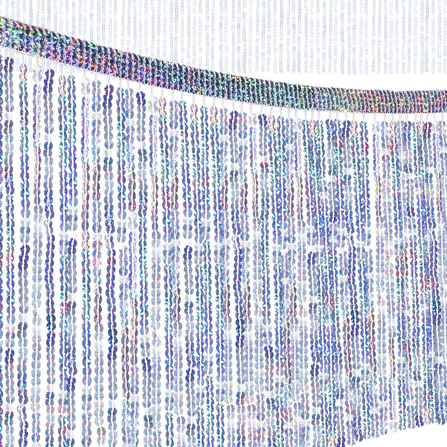 6.5 Yards Silver Sequins Fringe Trim Lace Tassel Bling Sewing Fringe Trim Embellishment Crafts for DIY Dance Stage Costume Clothing Dress Decor(Laser Silver)