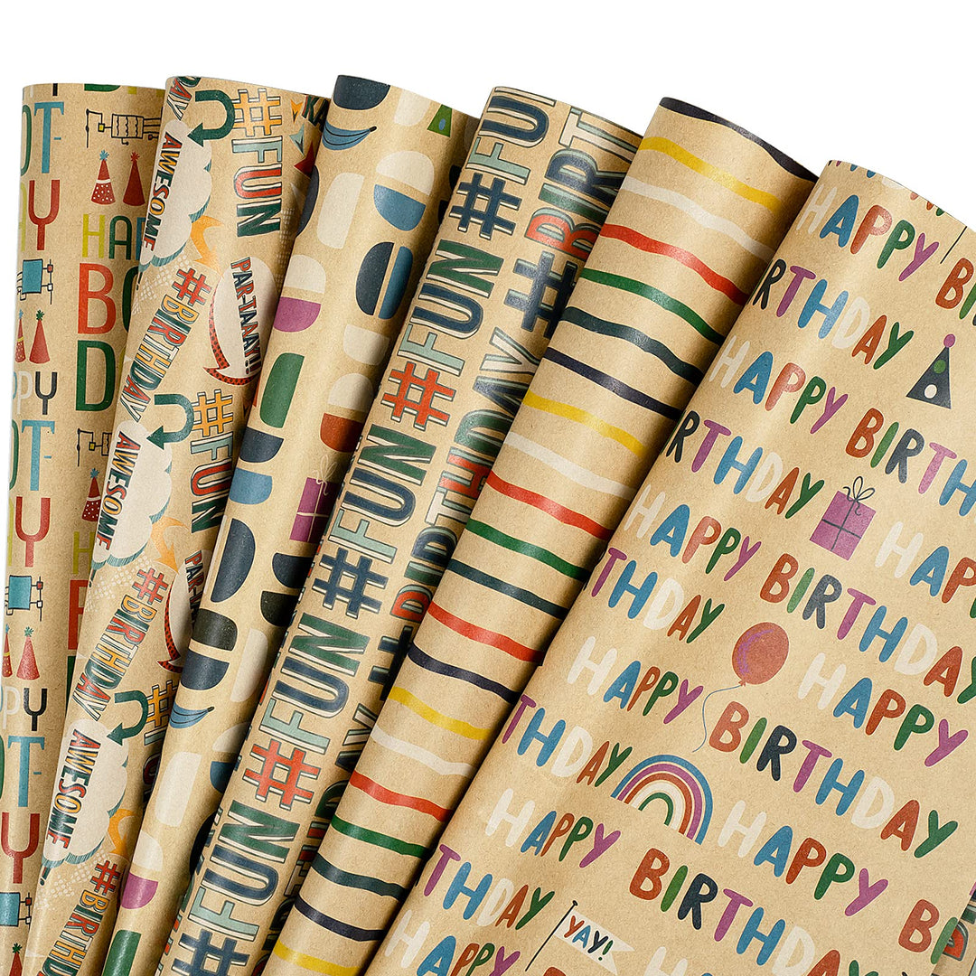 RUSPEPA Kraft Wrapping Paper Sheet - Dogs and Cats Desi