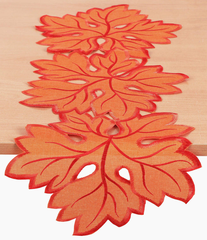 GRANDDECO Spring Summer Flower Table Runner 13×34 Embro