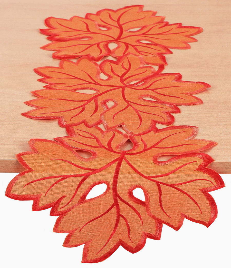 GRANDDECO Spring Summer Flower Table Runner 13×34 Embro