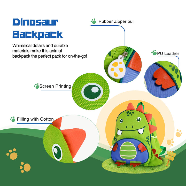 Dinosaur Backpack for Kids - Exercise Your Children&#39;s Imagination with our Creative Dinosaur Toddler Backpack, Bookbag or School bag for Girls &amp; Boys in Preschool, Kindergarten &amp; Elementary