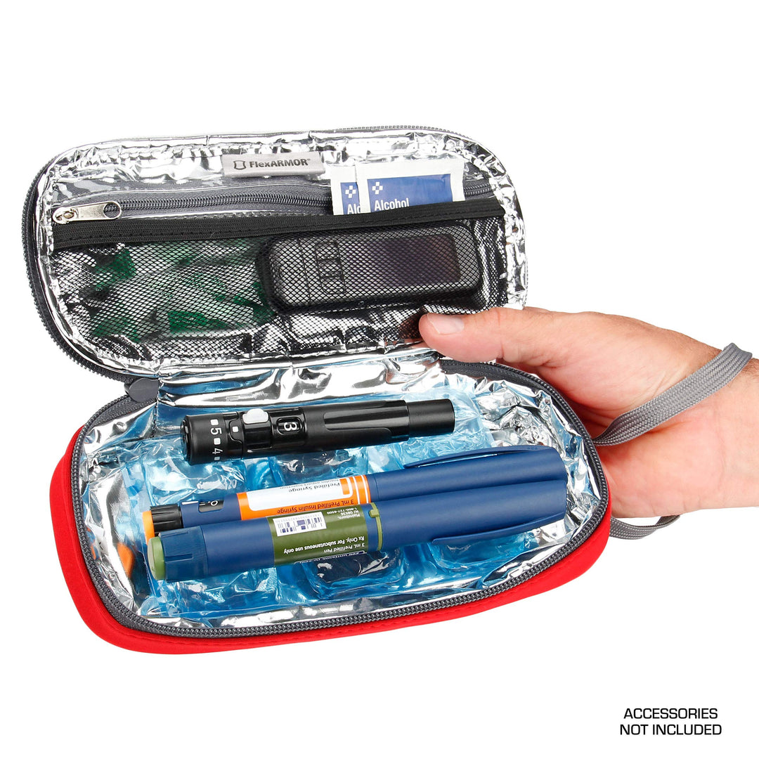 USA GEAR Diabetic Bag - Insulin Cooler Travel Case with Insulated Interior Compatible with Insulin Pen Needles, Glucose Gel Packs, Lancet Device Kit, &amp; More Diabetic Supplies (Ice Packs Not Included)