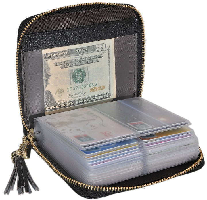 Easyoulife Womens Credit Card Holder Wallet Zip Leather
