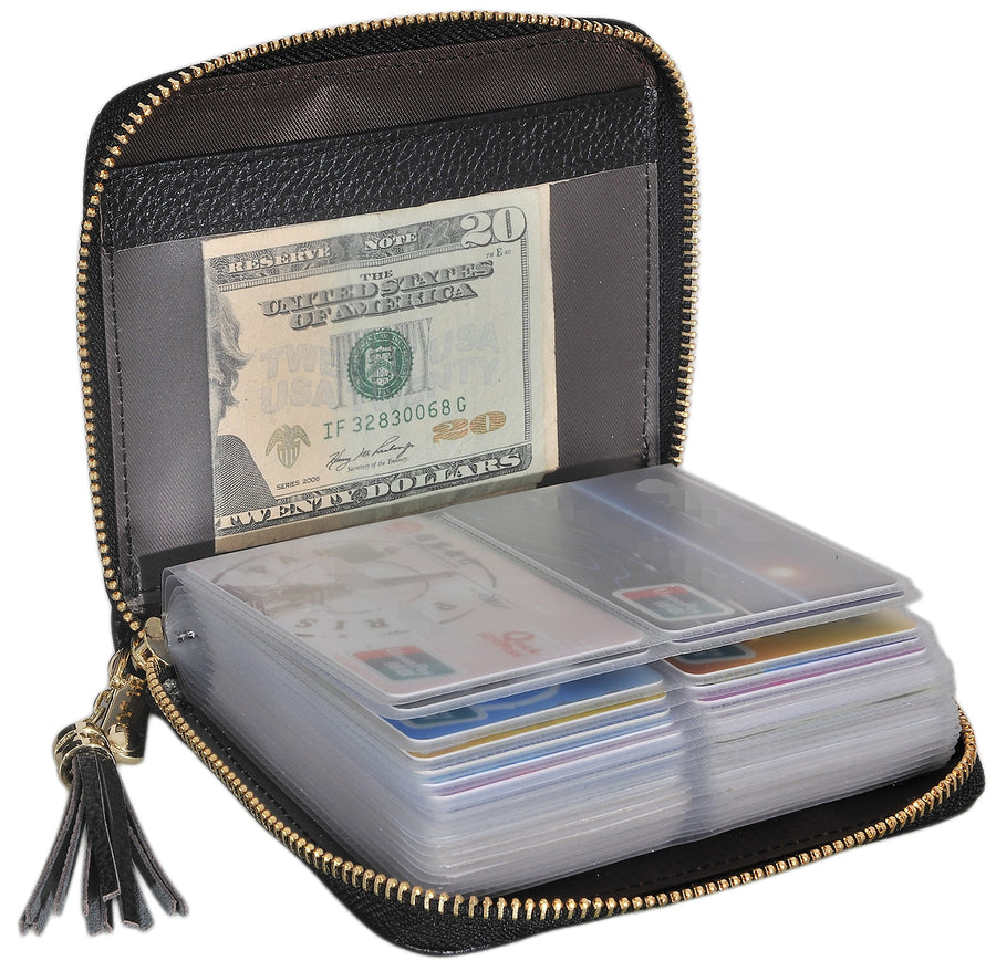 Easyoulife Womens Credit Card Holder Wallet Zip Leather