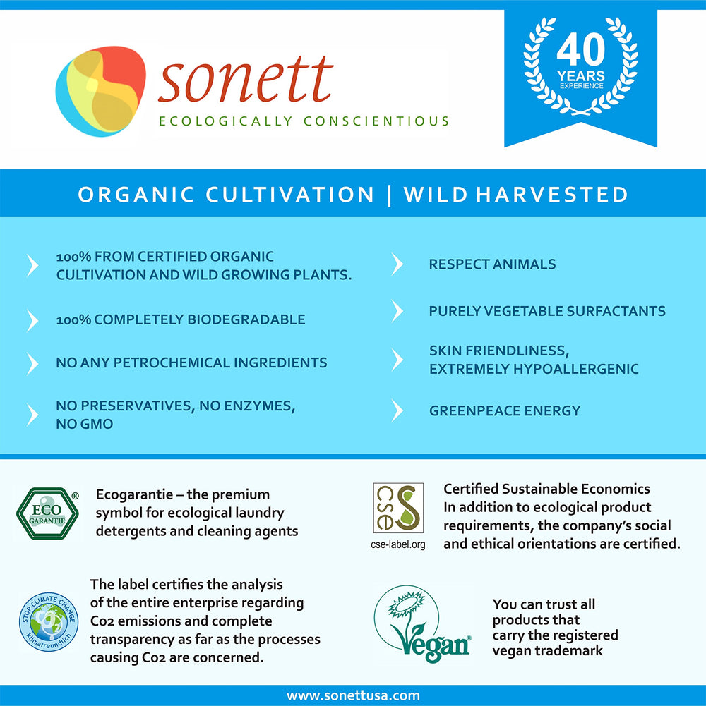 Sonett Organic Hand Soap with Pump, 300 mL (Rose)