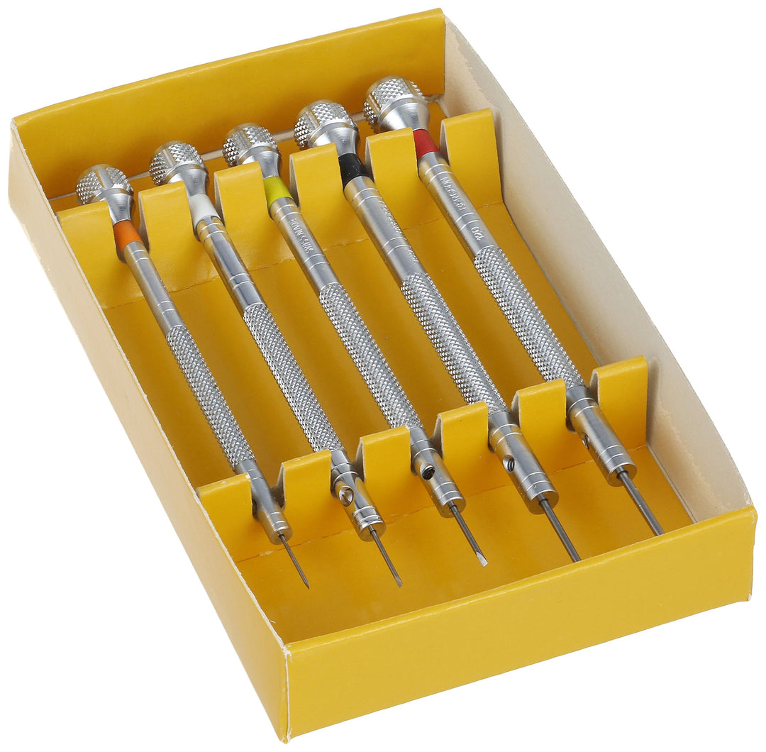 55-605 2868 Set of 5 Chrome Plated Brass Screwdrivers Watch Repair Kit