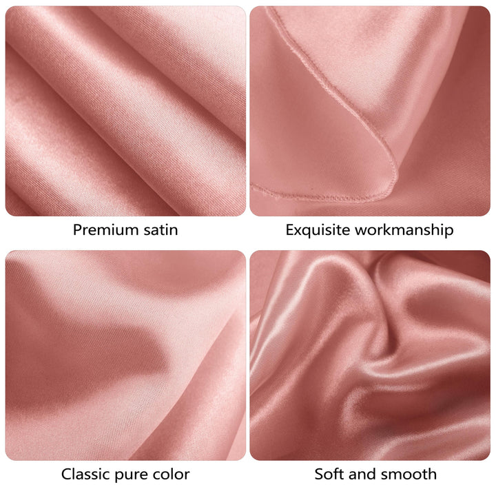 120 Inches Round Satin Tablecloths Rose Gold Overlay Round Satin Table Cover Bright Silk Tablecloth Smooth Fabric Table Decor for Wedding Banquet Table Decoration