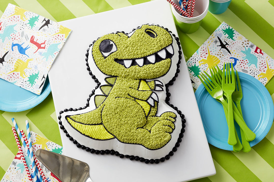 Dinosaur Cake Pan, Kids 3D Birthday Cake Pan, Silver, Aluminum
