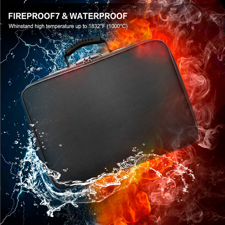 Document Bag with Lock, Comic Books Storage Box, Fireproof Document Storage Case, Large File organizer Bag, Portable Document Box, Multi-Layer Classification Storage file holder for office