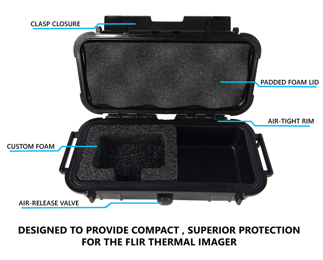 Waterproof Thermal Imager Case Compatible with FLIR 1 Pro iOS, USB-C or Android IR, Cables and Small Adapters, Case Only
